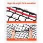 VEVOR Στρογγυλό δίχτυ σανού, 1,5 x 1,5 x 1,5 m, τρύπες 42 x 42 mm, υλικό PE, σχεδιασμός χωρίς κόμπους, με αυτοασφαλιζόμενο φερμουάρ, μεταφορά με βελόνα και επισκευαστικό σπάγγο, στρογγυλό δίχτυ για άλογα με αργή τροφοδοσία