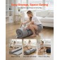 VEVOR Japanese Tatami Mat, Πτυσσόμενο στρώμα Ιαπωνικού Tatami πλήρους μεγέθους, στρώμα Futon με τσάντα αποθήκευσης & κούμπωμα, πατάκι 9 στρωμάτων για ύπνο, κοιτώνα, διαλογισμός, γιόγκα, 2032 x 1372 x 89 mm, γκρι