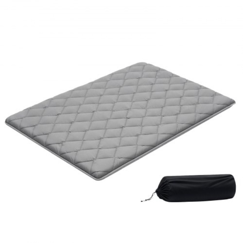 VEVOR Japanese Tatami Mat, Πτυσσόμενο στρώμα Ιαπωνικού Tatami πλήρους μεγέθους, στρώμα Futon με τσάντα αποθήκευσης & κούμπωμα, πατάκι 9 στρωμάτων για ύπνο, κοιτώνα, διαλογισμός, γιόγκα, 2032 x 1372 x 89 mm, γκρι