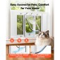 VEVOR Cat Door for Window, Ρυθμιζόμενη ώστε να ταιριάζει πλάτος παραθύρου 686-813 mm, 4 ασφαλείς λειτουργίες κλειδώματος, πλαίσιο αλουμινίου και γυαλί υψηλής διαφάνειας, μαγνητικό κλείσιμο, ανθεκτική στις καιρικές συνθήκες Πόρτα κατοικίδιων ζώων για γάτες