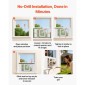 VEVOR Cat Door for Window, Ρυθμιζόμενη στο πλάτος παραθύρου 584-711 mm, 4 ασφαλείς λειτουργίες κλειδώματος, πλαίσιο από αλουμίνιο και γυαλί υψηλής διαφάνειας, μαγνητικό κλείσιμο, αδιάβροχη πόρτα κατοικίδιων ζώων για γάτες, λευκό