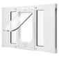 VEVOR Cat Door for Window, Ρυθμιζόμενη στο πλάτος παραθύρου 584-711 mm, 4 ασφαλείς λειτουργίες κλειδώματος, πλαίσιο από αλουμίνιο και γυαλί υψηλής διαφάνειας, μαγνητικό κλείσιμο, αδιάβροχη πόρτα κατοικίδιων ζώων για γάτες, λευκό