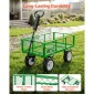 VEVOR Garden Cart, 408,2 kg, Heavy Duty Steel Yard and Garden Utility Wagon με ελαστικά 10 ιντσών, σκαμπό κήπου εξωτερικού χώρου με ρυθμιζόμενη λαβή, αποσπώμενα πλαϊνά πάνελ, προσάρτηση σε ATV ή τρακτέρ, Πράσινο
