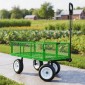 VEVOR Garden Cart, 408,2 kg, Heavy Duty Steel Yard and Garden Utility Wagon με ελαστικά 10 ιντσών, σκαμπό κήπου εξωτερικού χώρου με ρυθμιζόμενη λαβή, αποσπώμενα πλαϊνά πάνελ, προσάρτηση σε ATV ή τρακτέρ, Πράσινο