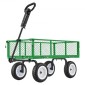 VEVOR Garden Cart, 408,2 kg, Heavy Duty Steel Yard and Garden Utility Wagon με ελαστικά 10 ιντσών, σκαμπό κήπου εξωτερικού χώρου με ρυθμιζόμενη λαβή, αποσπώμενα πλαϊνά πάνελ, προσάρτηση σε ATV ή τρακτέρ, Πράσινο