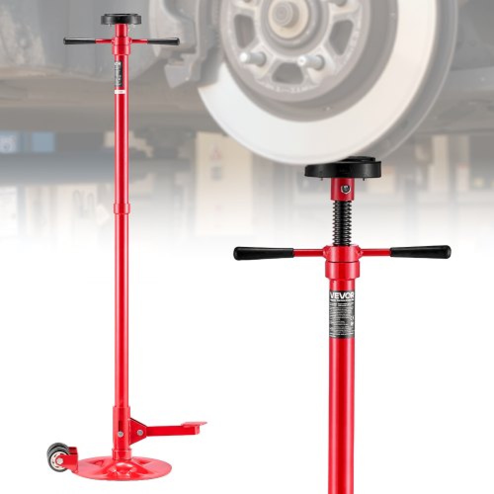 VEVOR Underhoist Support Stand, 3/4 Ton Capacity Under Hoist Jack Stand with Two Wheels, Lifting from 1320 to 2032 mm, Bearing Mounted Spin Handle, Foot Pedal, Stable Base, Support Vehicle Components