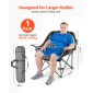 Καρέκλες κάμπινγκ VEVOR Oversized, 204 kg Υποστήριξη βαρέως τύπου, Φορητές πτυσσόμενες καρέκλες κατασκήνωσης με διπλές ποτηροθήκες & ποτηροθήκες κρασιού, τσάντα μεταφοράς για εξωτερικούς χώρους, ψάρεμα, μαύρο & γκρι, 1 πακέτο