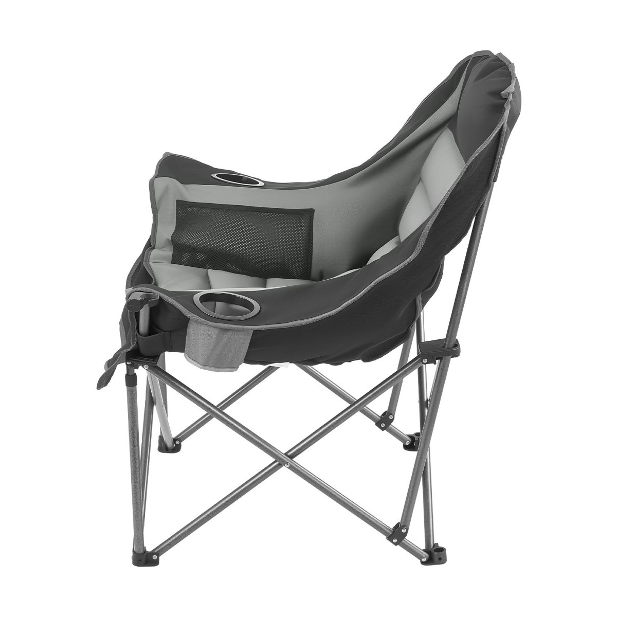 Καρέκλες κάμπινγκ VEVOR Oversized, 204 kg Υποστήριξη βαρέως τύπου, Φορητές πτυσσόμενες καρέκλες κατασκήνωσης με διπλές ποτηροθήκες & ποτηροθήκες κρασιού, τσάντα μεταφοράς για εξωτερικούς χώρους, ψάρεμα, μαύρο & γκρι, 1 πακέτο