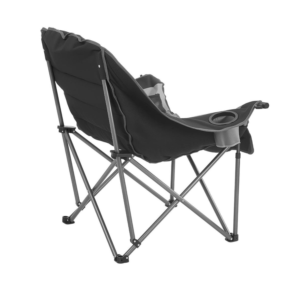 Καρέκλες κάμπινγκ VEVOR Oversized, 204 kg Υποστήριξη βαρέως τύπου, Φορητές πτυσσόμενες καρέκλες κατασκήνωσης με διπλές ποτηροθήκες & ποτηροθήκες κρασιού, τσάντα μεταφοράς για εξωτερικούς χώρους, ψάρεμα, μαύρο & γκρι, 1 πακέτο
