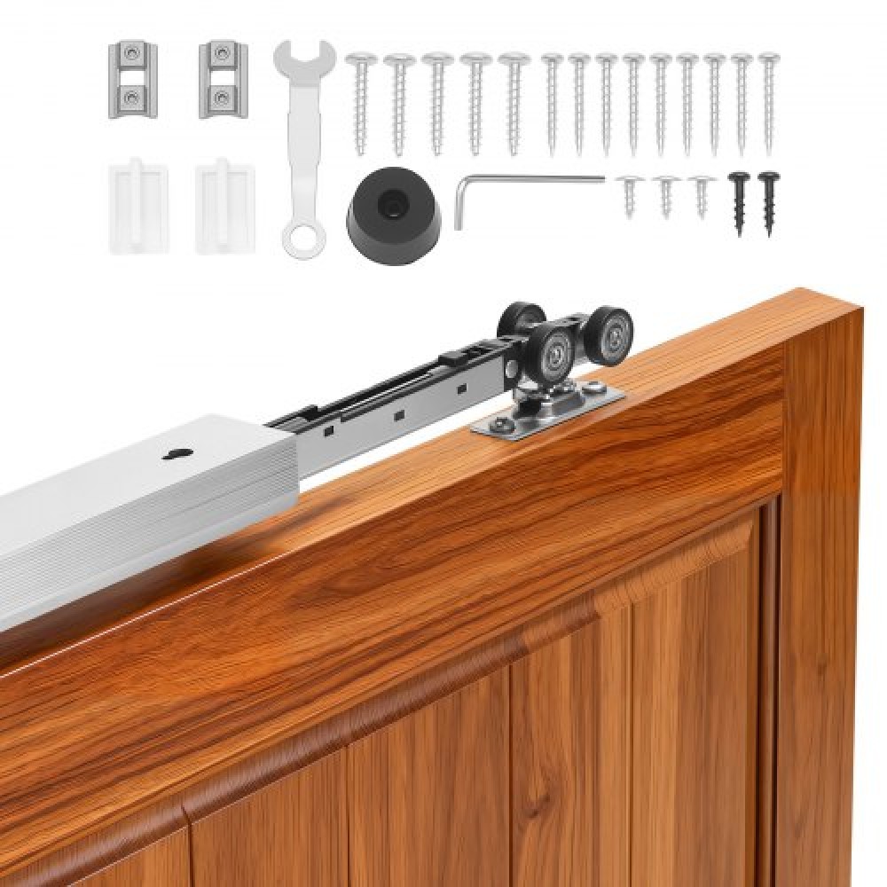 VEVOR Sliding Pocket Door Hardware Track Kit, 1441 mm Pocket Door Track Kit με μηχανισμό Soft Close για ομαλή και αθόρυβη ολίσθηση, εύκολη εγκατάσταση, για 25 έως 45 mm Πάχος 762 mm Πλάτος Μονή πόρτα