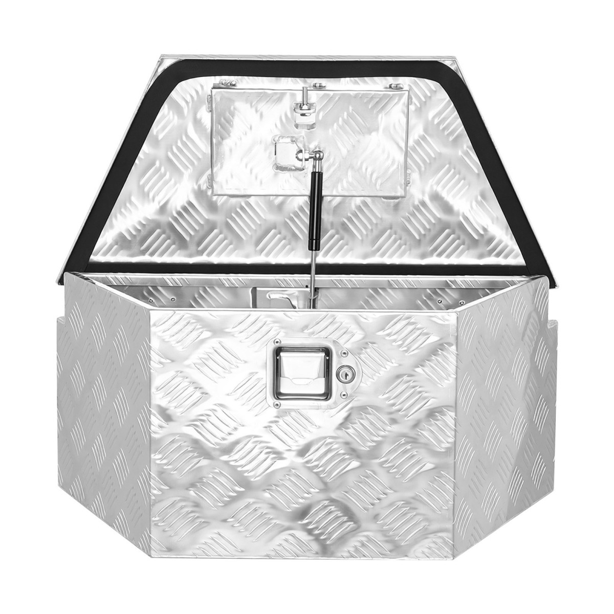 VEVOR Trailer Tongue Box, 660 x 330 x 305 mm Αλουμινένιο κουτί εργαλειοθήκης ρυμουλκούμενου, Ατζέντα αποθήκευσης βαρέως τύπου με κλειδαριά και κλειδιά, βοηθητικό κιβώτιο εργαλείων για κρεβάτι Pickup Truck, RV, SUV, όχημα εκτός δρόμου, Ασημί