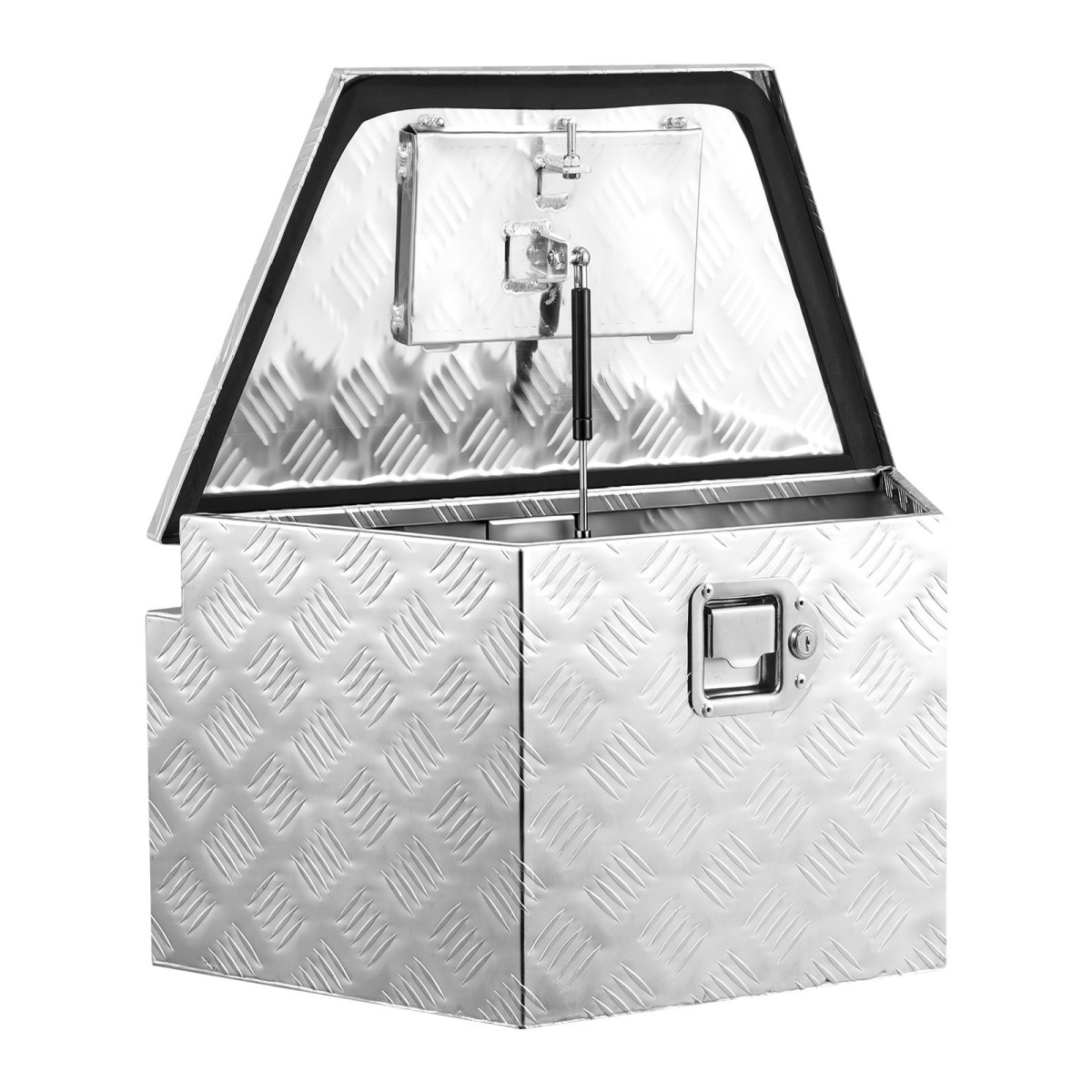 VEVOR Trailer Tongue Box, 660 x 330 x 305 mm Αλουμινένιο κουτί εργαλειοθήκης ρυμουλκούμενου, Ατζέντα αποθήκευσης βαρέως τύπου με κλειδαριά και κλειδιά, βοηθητικό κιβώτιο εργαλείων για κρεβάτι Pickup Truck, RV, SUV, όχημα εκτός δρόμου, Ασημί