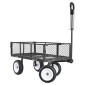 VEVOR Garden Cart, 408,2 kg, Heavy Duty Steel Yard and Garden Utility Wagon με ελαστικά 10 ιντσών, σκαμπό κήπου εξωτερικού χώρου με ρυθμιζόμενη λαβή, αποσπώμενα πλαϊνά πάνελ, προσάρτηση σε ATV ή τρακτέρ, Μαύρο