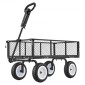 VEVOR Garden Cart, 408,2 kg, Heavy Duty Steel Yard and Garden Utility Wagon με ελαστικά 10 ιντσών, σκαμπό κήπου εξωτερικού χώρου με ρυθμιζόμενη λαβή, αποσπώμενα πλαϊνά πάνελ, προσάρτηση σε ATV ή τρακτέρ, Μαύρο