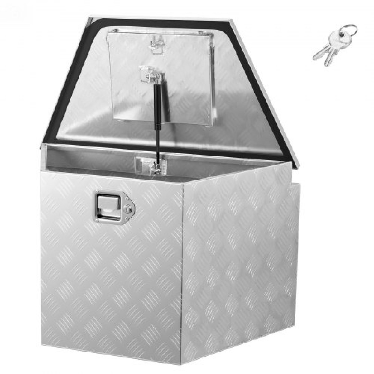 VEVOR Trailer Tongue Box, 838 x 483 x 457 mm Αλουμινένιο κουτί εργαλειοθήκης ρυμουλκούμενου ρυμουλκούμενου, Ατζέντα αποθήκευσης βαρέως τύπου με κλειδαριά και κλειδιά, στήθος βοηθητικών εργαλείων για κρεβάτι φορτηγών, RV, SUV, όχημα εκτός δρόμου, Ασημί