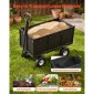 VEVOR Garden Cart, 544,3 kg, βαρέως τύπου Steel Hand Cart, Yard Utility Wagon Wagon Outdoor Transport Cart με ελαστικά 10 ιντσών, Ρυθμιζόμενη λαβή, Αποσπώμενα πλαϊνά πάνελ, Προσάρτηση σε ATV ή τρακτέρ, Μαύρο