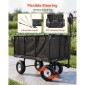 VEVOR Garden Cart, 544,3 kg, βαρέως τύπου Steel Hand Cart, Yard Utility Wagon Wagon Outdoor Transport Cart με ελαστικά 10 ιντσών, Ρυθμιζόμενη λαβή, Αποσπώμενα πλαϊνά πάνελ, Προσάρτηση σε ATV ή τρακτέρ, Μαύρο