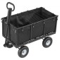 VEVOR Garden Cart, 544,3 kg, βαρέως τύπου Steel Hand Cart, Yard Utility Wagon Wagon Outdoor Transport Cart με ελαστικά 10 ιντσών, Ρυθμιζόμενη λαβή, Αποσπώμενα πλαϊνά πάνελ, Προσάρτηση σε ATV ή τρακτέρ, Μαύρο