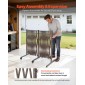 Διπλά επεκτάσιμα οδοφράγματα VEVOR, Επεκτάσιμο φράγμα ασφαλείας 6 μέτρων, Ευέλικτο κινητό οδόφραγμα με τροχούς κλειδώματος, Φορητή πτυσσόμενη πύλη ασφαλείας Μεταλλικός φράχτης κυκλοφορίας για σκάλα κήπου βεράντας