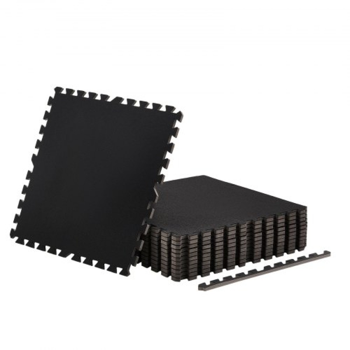 VEVOR Puzzle Exercise Mats, 12 ΤΕΜ Χάθες εξοπλισμού γυμναστικής, 610 x 610 x 14 mm, σετ πατάκια γυμναστικής από αφρό EVA υψηλής πυκνότητας, μαλακά πλακάκια από καουτσούκ, προστατευτική επένδυση δαπέδου για σπίτι, γυμναστήριο, γραφείο, μαύρο