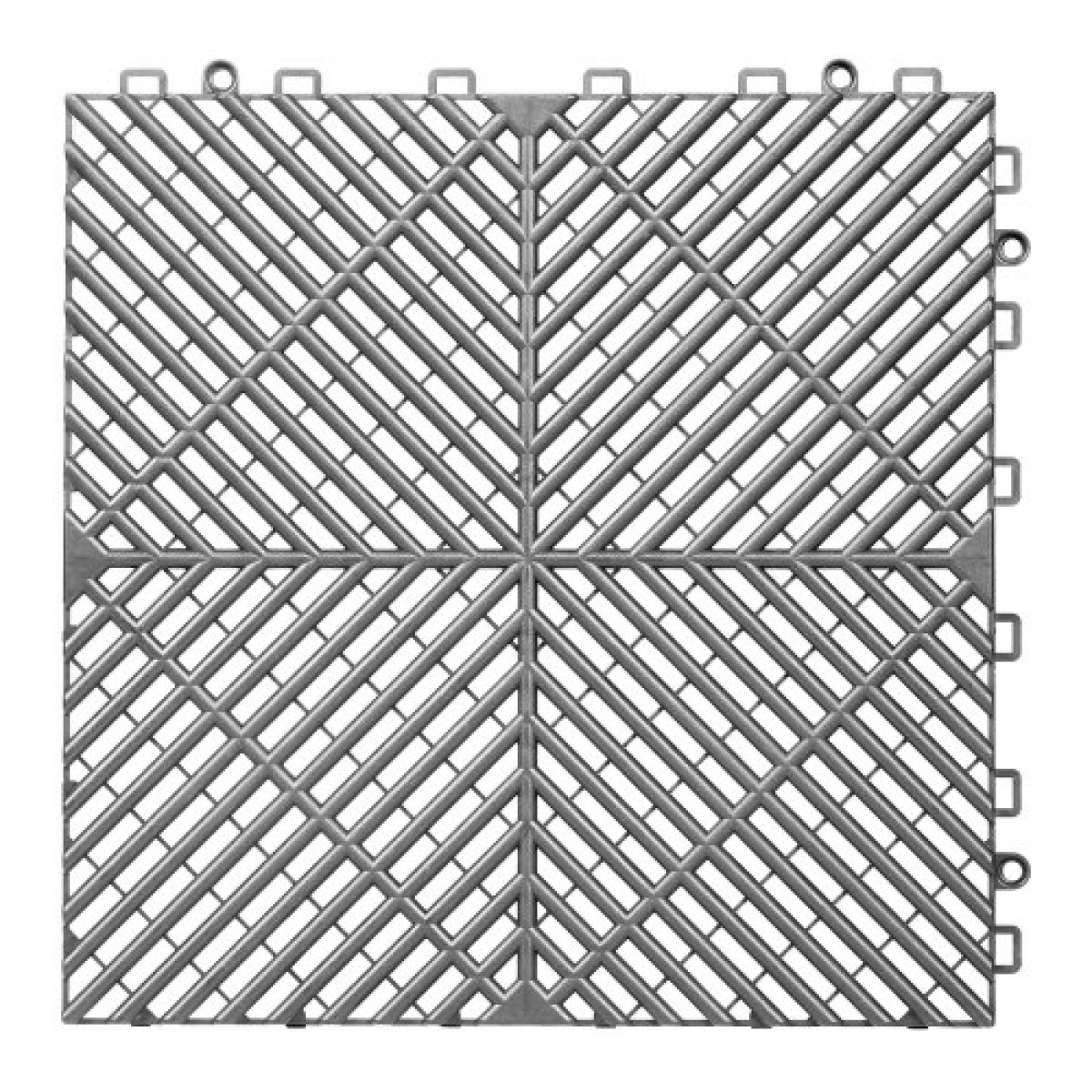 VEVOR Interlocking Drinage Mats, 310 x 310 mm, Modular πλακάκια δαπέδου γκαράζ, αντιολισθητικά πλακάκια δαπέδου αποστράγγισης PP, αυτοστραγγιζόμενα, εύκολη τοποθέτηση, για μπάνιο, κουζίνα, πισίνα & εξωτερικό, γκρι, 50 Pack