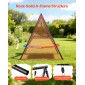 VEVOR Swing Set for Backyard, 150 x 81 cm Swing Seat with Heavy Duty A-Frame Metal Stand, 199,6 kg χωρητικότητα φόρτωσης, Ενισχυμένο με σπειροειδείς άγκυρες εδάφους, Swingset Outdoor για παιδιά, Μαύρο και πολύχρωμο