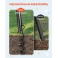 VEVOR Swing Set for Backyard, 150 x 81 cm Swing Seat with Heavy Duty A-Frame Metal Stand, 199,6 kg χωρητικότητα φόρτωσης, Ενισχυμένο με σπειροειδείς άγκυρες εδάφους, Swingset Outdoor για παιδιά, Μαύρο και πολύχρωμο