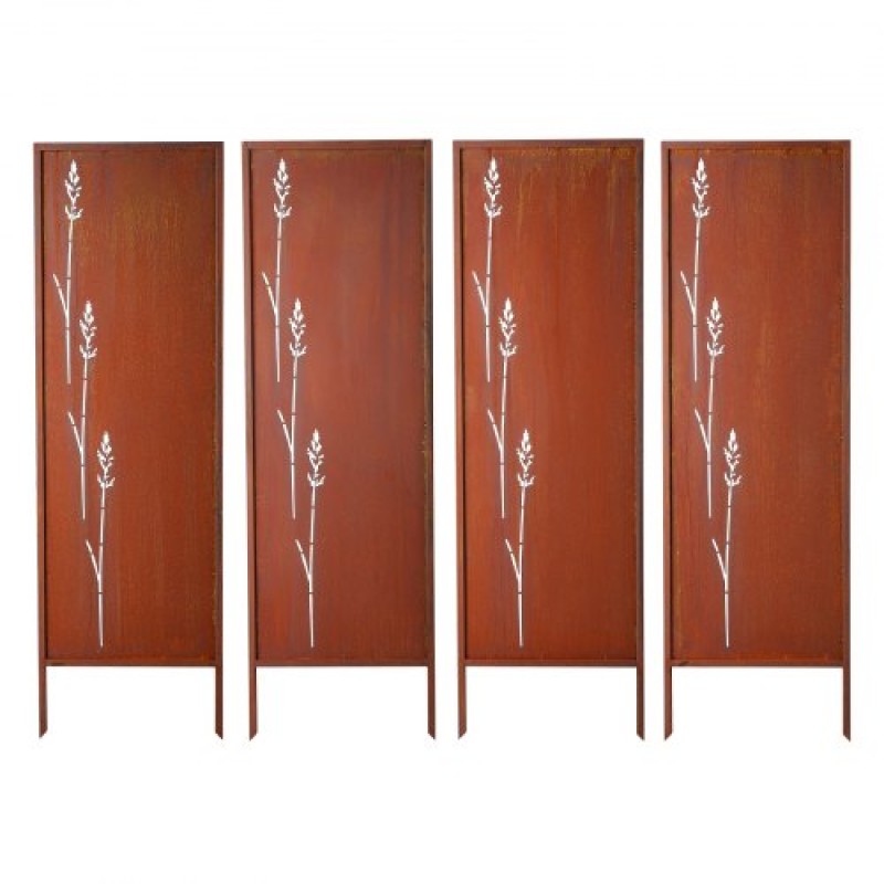 VEVOR Metal Privacy Screen, 50 x 160 cm Ανεξάρτητος Μοντέρνος φράχτης Privacy, Πάνελ διαχωρισμού κήπου με εκτεταμένους πάσσαλους εδάφους & πλάκα από ανθρακούχο χάλυβα, ανεξάρτητο εξωτερικό διαχωριστικό για κήπο, εσωτερικό