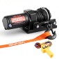 VEVOR 1134 kg Ηλεκτρικό βαρούλκο, βαρούλκο 12V DC ATV/UTV με Φ4,8 mm x 12 m Συνθετικό Σχοινί & Ενσύρματο Τηλεχειριστήριο, IP55 Αδιάβροχο, Πλάκα στήριξης Fairlead περίβλημα αλουμινίου για ρυμούλκηση ATV, μαύρο