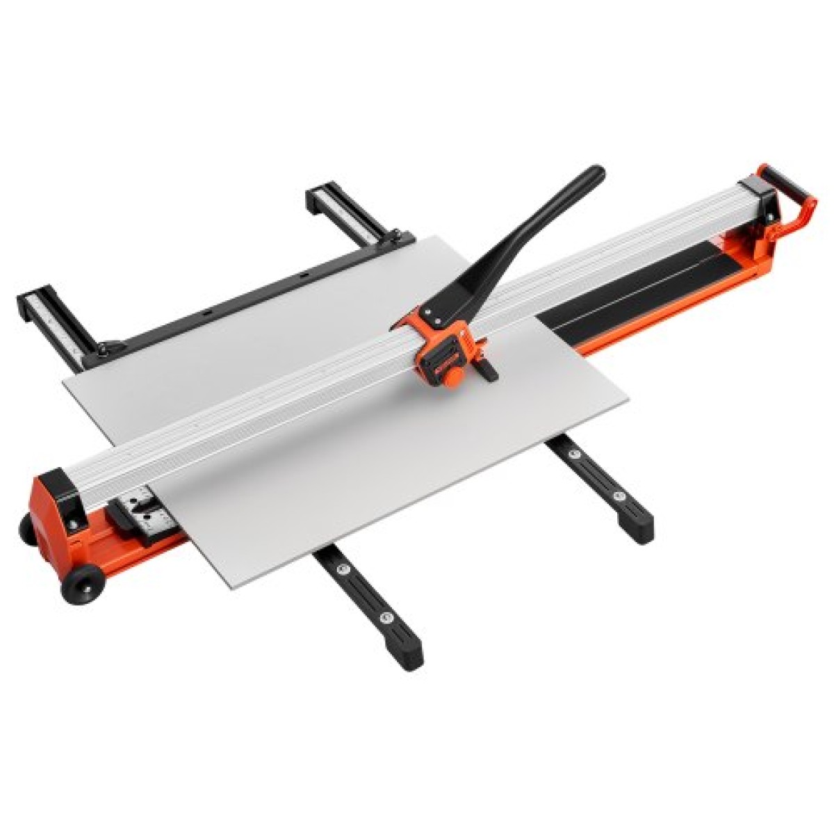 Χειροκίνητος κόφτης πλακιδίων VEVOR 1600 mm, αναβαθμισμένη ράγα και συρόμενη κεφαλή, Οδηγός ευθυγράμμισης ακριβείας, τροχός κοπής από καρβίδιο βολφραμίου, πόδια στήριξης με περιστρεφόμενους τροχούς, για επαγγελματίες DIY, κεραμικά, πλακάκια δαπέδου και το