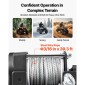 VEVOR 1360 kg Ηλεκτρικό βαρούλκο, βαρούλκο 12V DC ATV/UTV με Φ5 mm x 12 m ατσάλινο συρματόσχοινο & ενσύρματο τηλεχειριστήριο, IP55 αδιάβροχο, Πλάκα στήριξης Fairlead περίβλημα αλουμινίου για ρυμούλκηση ATV, μαύρο