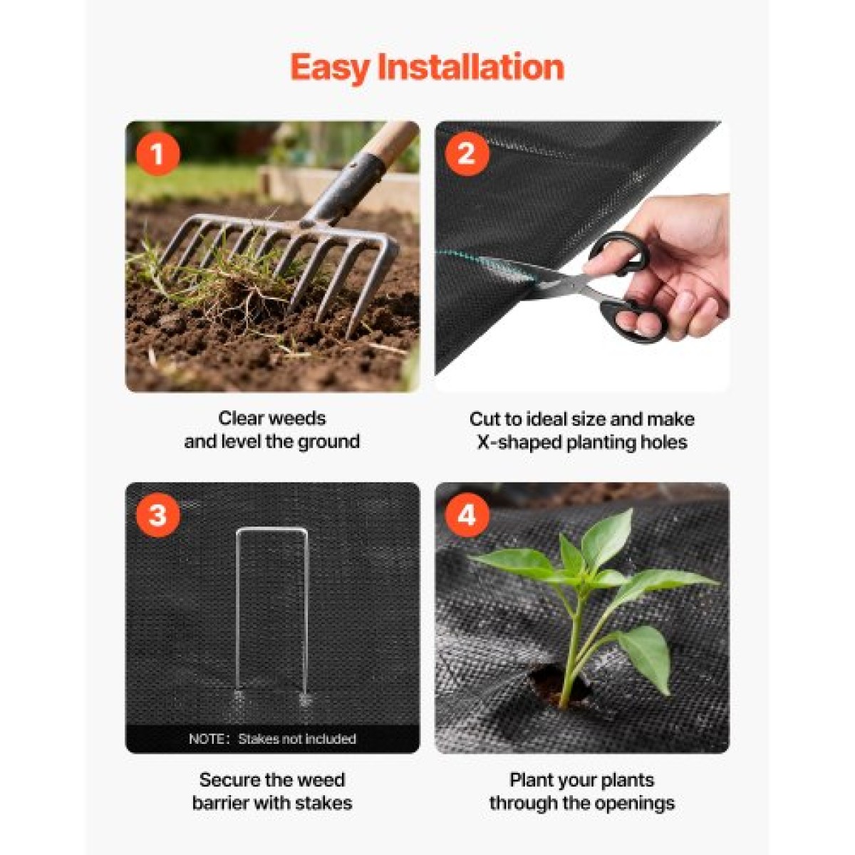 VEVOR Weed Barrier Fabric Heavy Duty, 0,4 x 30,5m 90,7g Landscape Fabric, Woven Weed Blocker Fabrics, Garden Fabrics Weeds Barrier, Weeds Control Ground Cover, Geotextile Webbing, Gardening Mat, Black