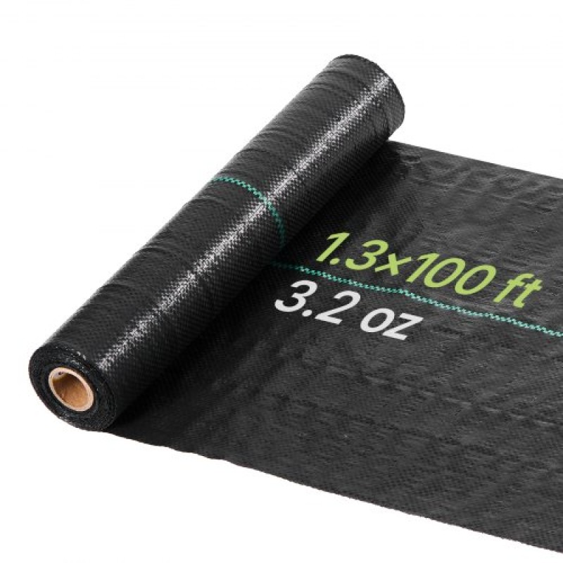 VEVOR Weed Barrier Fabric Heavy Duty, 0,4 x 30,5m 90,7g Landscape Fabric, Woven Weed Blocker Fabrics, Garden Fabrics Weeds Barrier, Weeds Control Ground Cover, Geotextile Webbing, Gardening Mat, Black