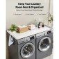 Πάγκος VEVOR Washer Dryer, 137 x 69,9 cm, Ξύλινος κάλυμμα πλυντηρίου και στεγνωτηρίου με άκρα και γάντζοι, αδιάβροχο επάνω μέρος πλυντηρίου ρούχων για ντουλάπα ρούχων Οργάνωση και αποθήκευση πάγκου, λευκό