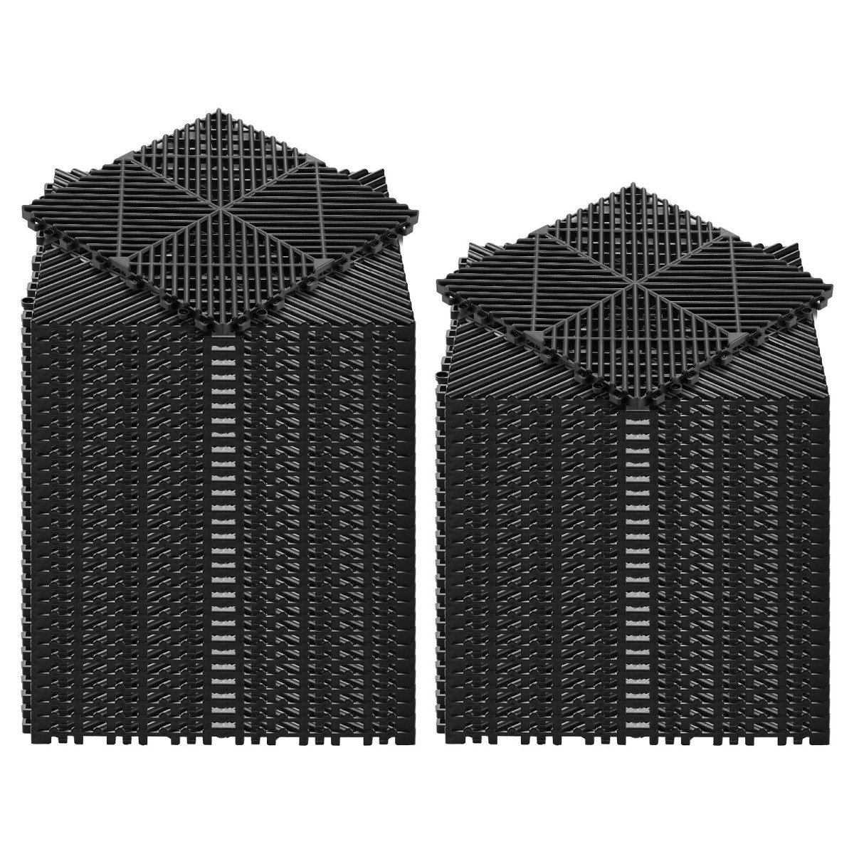 VEVOR Interlocking Drinage Mats, 310 x 310 mm, Αρθρωτά πλακάκια δαπέδου γκαράζ, αντιολισθητικά πλακάκια δαπέδου αποστράγγισης PP, αυτοστραγγιζόμενα, εύκολη τοποθέτηση, για μπάνιο, κουζίνα, πισίνα & εξωτερικό, μαύρο, 55 πακέτο
