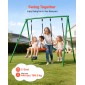 VEVOR Swing Set για Backyard, 80 cm Saucer Swing Seat and Belt Seat, with Heavy Duty A-Frame Metal Stand, 199,6 kg χωρητικότητα φόρτωσης, Ενισχυμένο με σπειροειδείς άγκυρες εδάφους, Swingset Outdoor για παιδιά