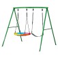 VEVOR Swing Set για Backyard, 80 cm Saucer Swing Seat and Belt Seat, with Heavy Duty A-Frame Metal Stand, 199,6 kg χωρητικότητα φόρτωσης, Ενισχυμένο με σπειροειδείς άγκυρες εδάφους, Swingset Outdoor για παιδιά