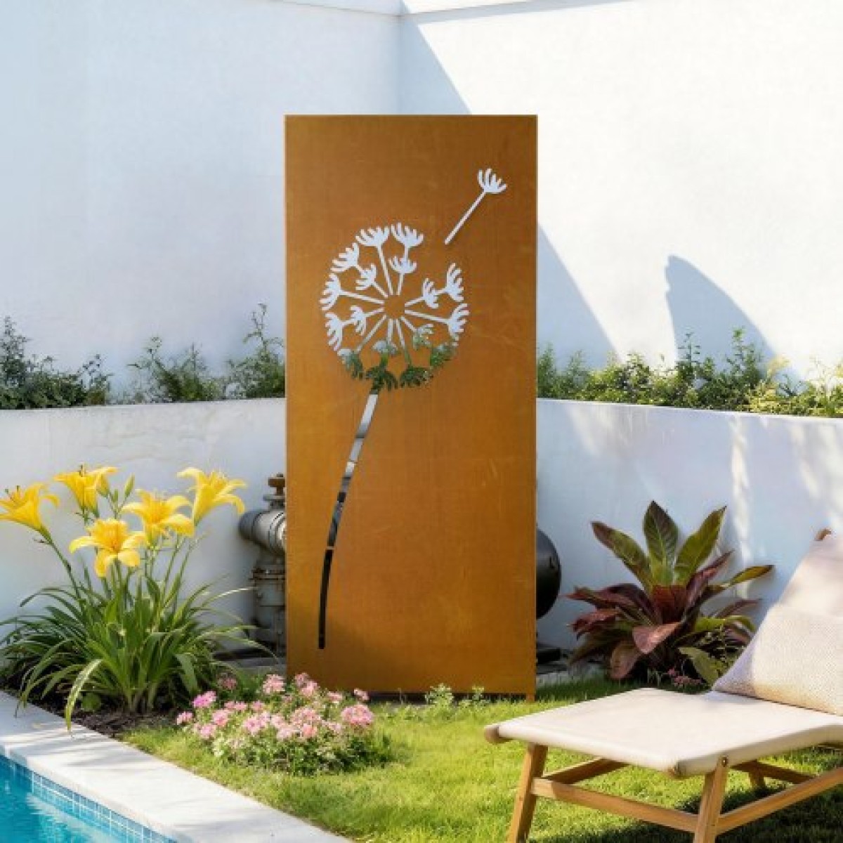 VEVOR Metal Privacy Screen, 61 x 160 cm Ανεξάρτητος Μοντέρνος φράχτης Privacy, Πάνελ διαχωρισμού κήπου με εκτεταμένους πάσσαλους εδάφους & χαλύβδινη πλάκα, ανεξάρτητο εξωτερικό διαχωριστικό για κήπο, αυλή, τοίχο