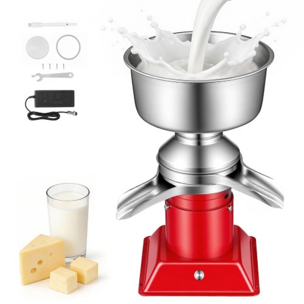 VEVOR Electric Milk Cream Separator, 60L/H Output 10500RPM Milk Cream Crifugal Separator, 304 Ανοξείδωτο Ατσάλι Γίδινο Αγελαδινό Γάλα Διαχωριστική Μηχανή με Χωρητικότητα μπολ 4,5L (40W, 100-240V)