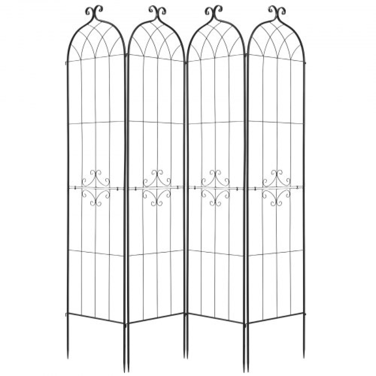 VEVOR Garden Trellis, 220 x 52,5 cm Rose Trellis, 4 Packs Garden Flower Rose Trellies with Powder-coated Finish & Convenient Locking Design, Plant Support Trellises for Flowers, Vegetables, Roses