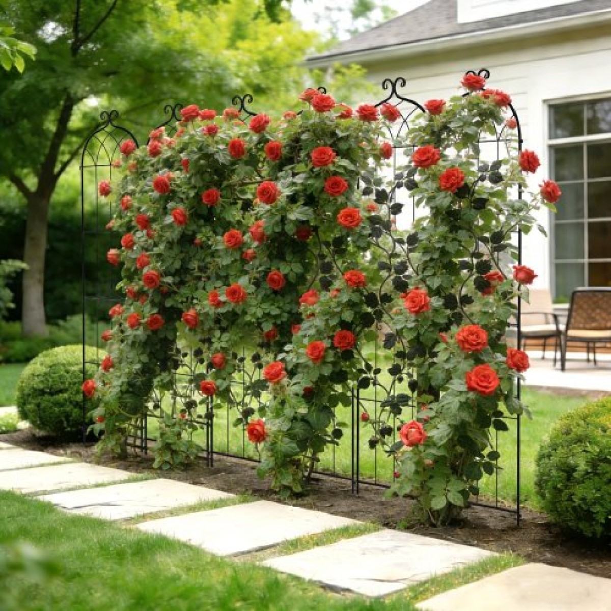 VEVOR Garden Trellis, 220 x 52,5 cm Rose Trellis, 4 Packs Garden Flower Rose Trellies with Powder-coated Finish & Convenient Locking Design, Plant Support Trellises for Flowers, Vegetables, Roses