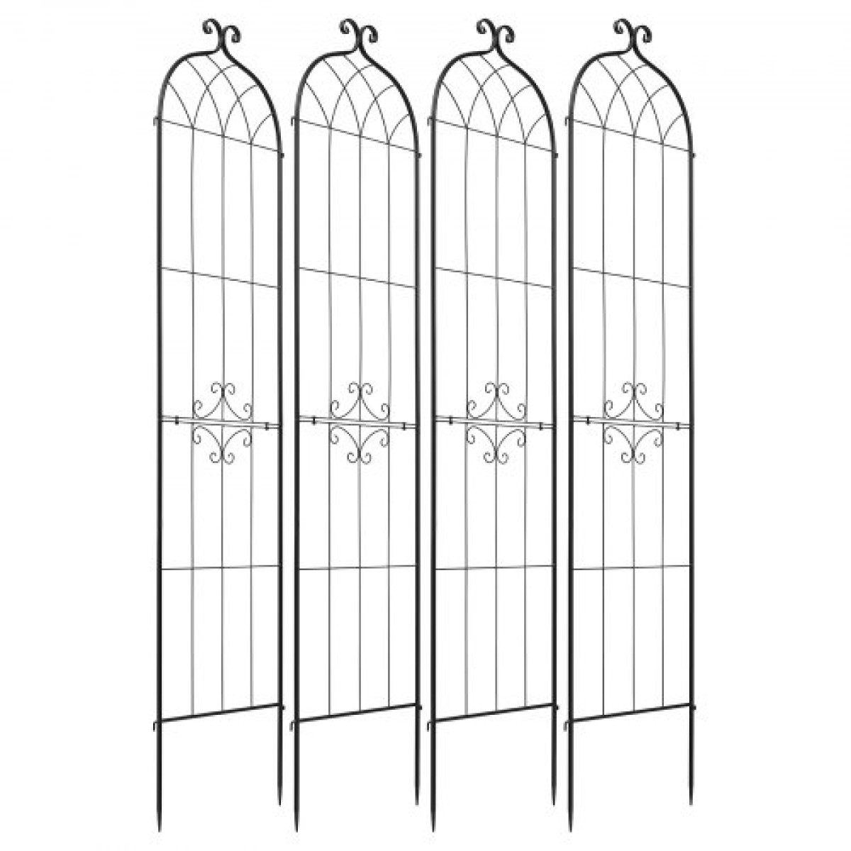 VEVOR Garden Trellis, 220 x 52,5 cm Rose Trellis, 4 Packs Garden Flower Rose Trellies with Powder-coated Finish & Convenient Locking Design, Plant Support Trellises for Flowers, Vegetables, Roses