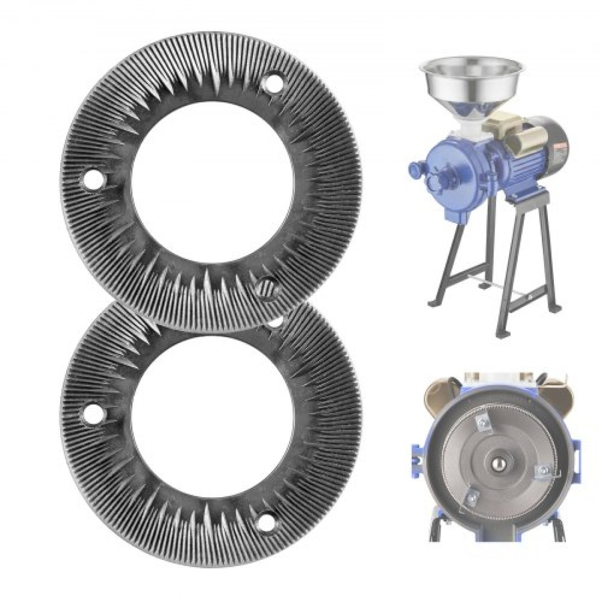 Φύλλα λείανσης VEVOR 2PCS για ηλεκτρικό μύλο σιτηρών, Δίσκοι ξηρής λείανσης από χυτοσίδηρο, ανταλλακτικές πλάκες λείανσης συμβατές με VEVOR GM-001, GM-002, GM-003 Μύλος μύλου καλαμποκιού