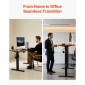 VEVOR Standing Desk Frame Διπλό κινητήρα, Ηλεκτρική Ρυθμιζόμενη Μήκος επέκτασης 104-160 cm, 4 Ρυθμίσεις ύψους μνήμης, Πόδια Τραπεζιού Stand Up, Sit to Stand Desk Riser Leg Riser for Office Home Base Worksation, Μαύρο
