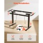 VEVOR Standing Desk Frame Διπλό κινητήρα, Ηλεκτρική Ρυθμιζόμενη Μήκος επέκτασης 104-160 cm, 4 Ρυθμίσεις ύψους μνήμης, Πόδια Τραπεζιού Stand Up, Sit to Stand Desk Riser Leg Riser for Office Home Base Worksation, Μαύρο