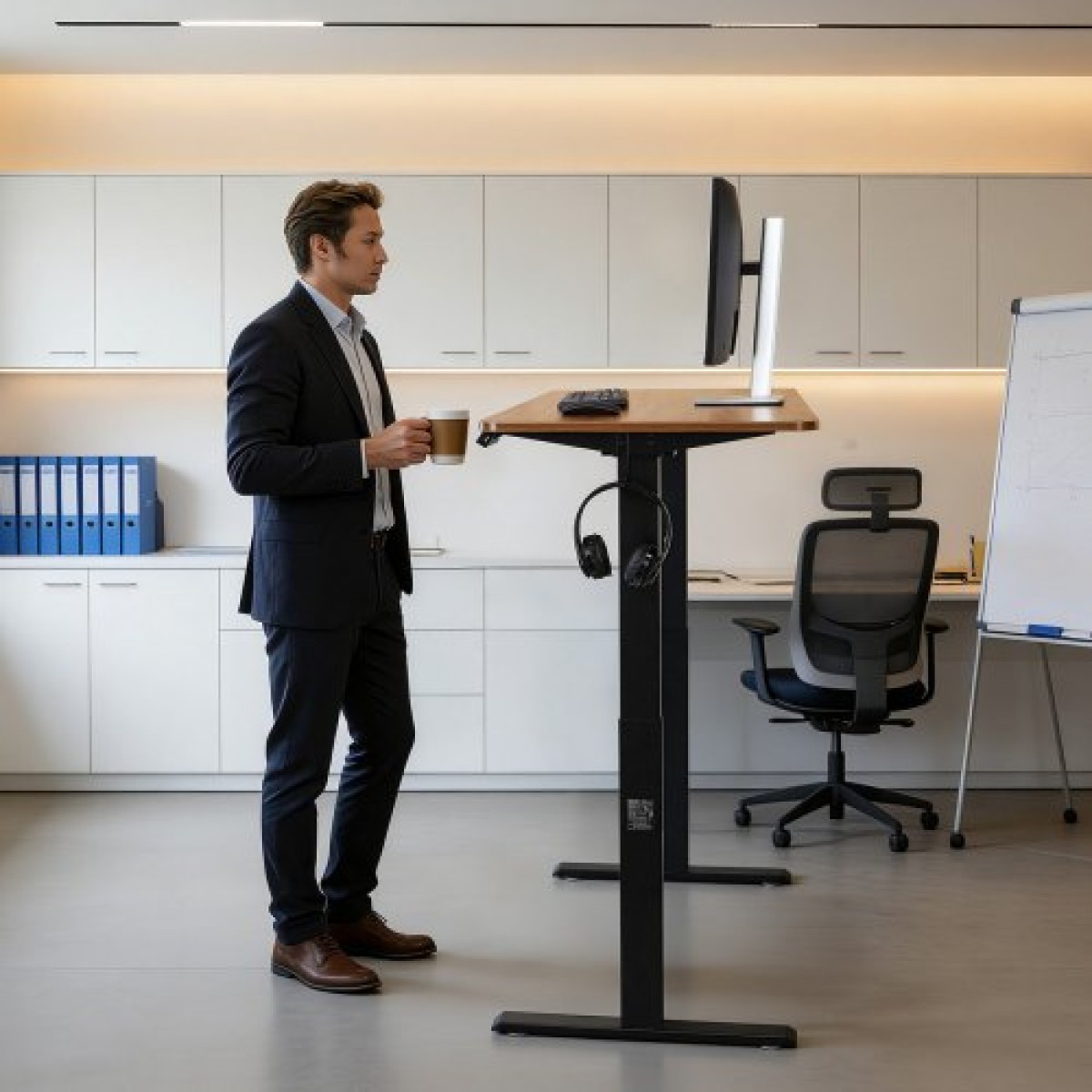 VEVOR Standing Desk Frame Διπλό κινητήρα, Ηλεκτρική Ρυθμιζόμενη Μήκος επέκτασης 104-160 cm, 4 Ρυθμίσεις ύψους μνήμης, Πόδια Τραπεζιού Stand Up, Sit to Stand Desk Riser Leg Riser for Office Home Base Worksation, Μαύρο
