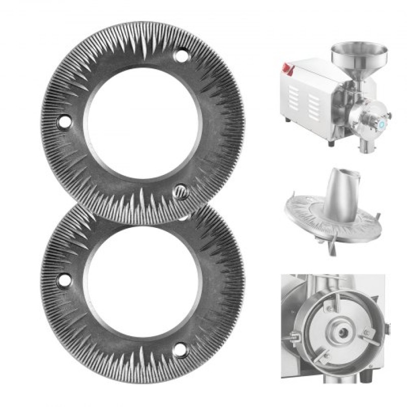 Φύλλα λείανσης VEVOR 2PCS για ηλεκτρικό μύλο σιτηρών, Δίσκοι ξηρής λείανσης από χυτοσίδηρο, ανταλλακτικές πλάκες λείανσης συμβατές με VEVOR HN-2200, Μύλος μύλου καλαμποκιού HN-3000