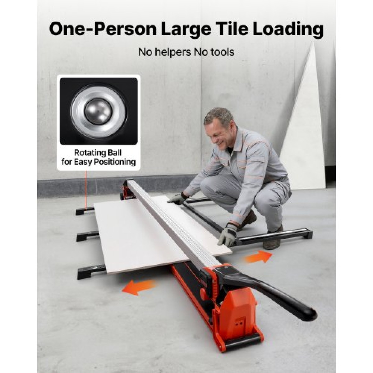 VEVOR 1800 mm Χειροκίνητος κόφτης πλακιδίων, αναβαθμισμένη ράγα και συρόμενη κεφαλή, Οδηγός ευθυγράμμισης ακριβείας, τροχός κοπής καρβιδίου βολφραμίου, πόδια στήριξης με περιστρεφόμενους τροχούς, για επαγγελματίες DIY, κεραμικά, πλακάκια δαπέδου και τοίχο