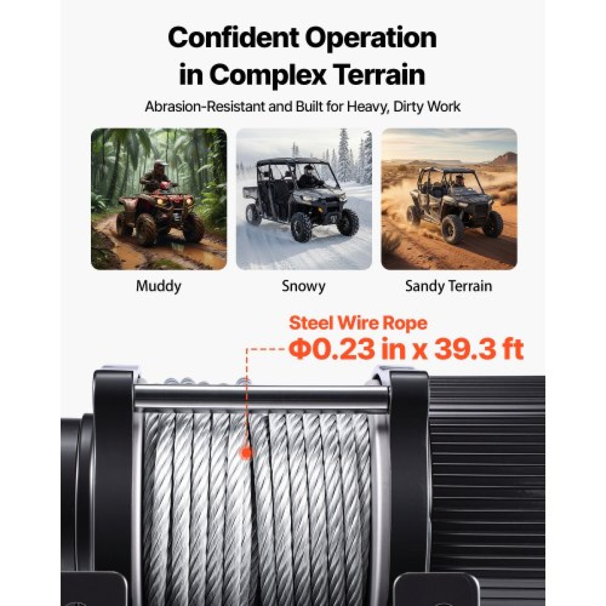 VEVOR 2041 kg Ηλεκτρικό βαρούλκο, βαρούλκο 12V DC ATV/UTV με Φ6 mm x 12 m ατσάλινο συρματόσχοινο, ασύρματο & ενσύρματο τηλεχειριστήριο, IP54 αδιάβροχο, πλάκα στήριξης Roller Fairlead για ρυμούλκηση ATV UTV εκτός δρόμου
