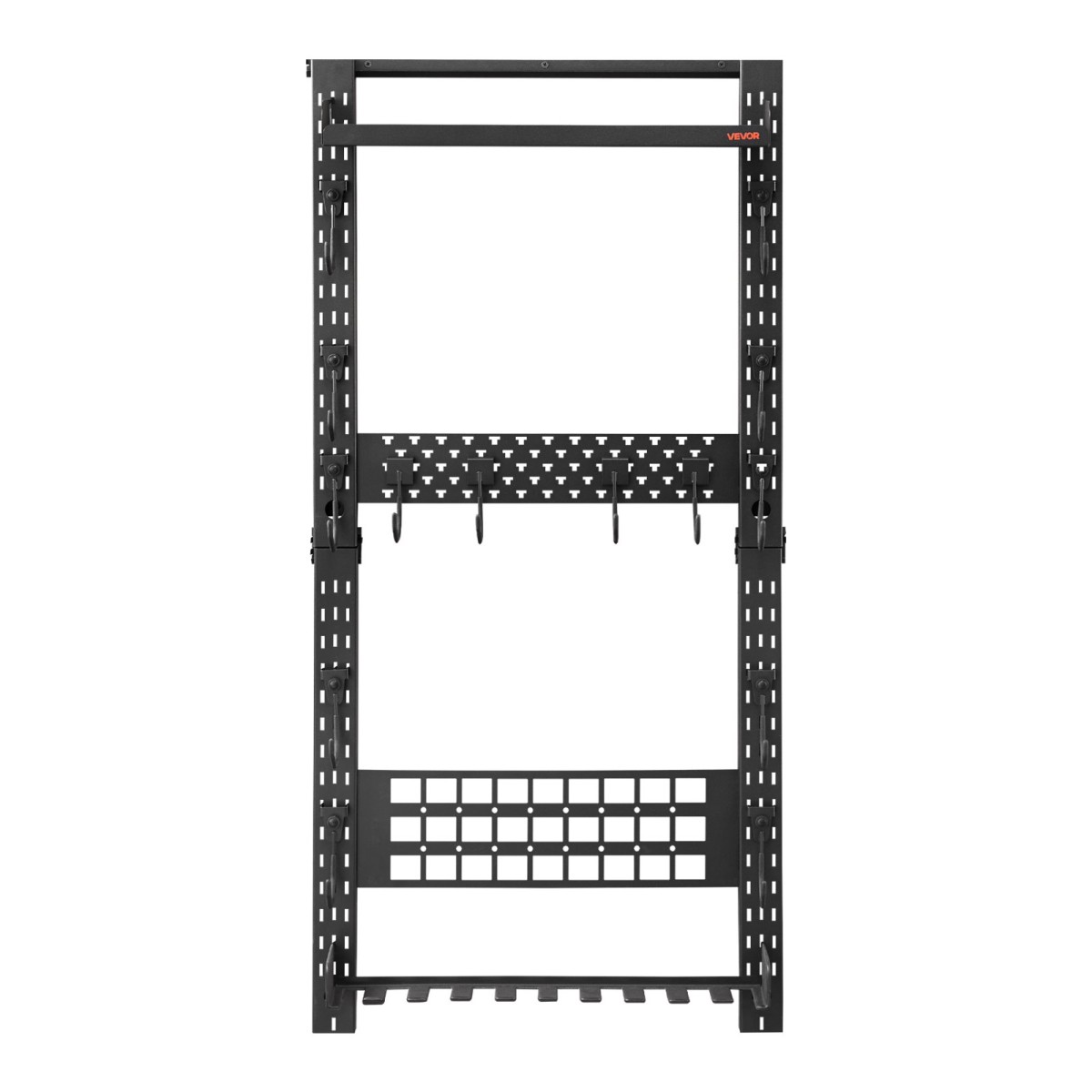 Βάση τοίχου VEVOR Gun Rack, Heavy Duty Steel, Indoor Rifle Shotgun Rack with Magazine Holt, Panel MOLLE, Gun Accessories Display Storage Storage, Hold μέχρι 5 τουφέκια ή κυνηγετικά όπλα, για τακτικό εξοπλισμό